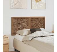 Headboard Solid Teak Wood Natural 120x55x3.5cm Wall-Mounted 3D-Textured Panel XL