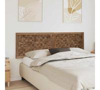 Headboard Solid Teak Wood Natural 180x55x3.5cm Wall-Mounted 3D Effect DecorPanel