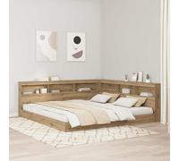 Headboard Storage Shelf Artisan Oak Engineered Wood 180x200 cm Charging Station