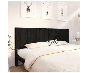 Headboard Tall Slim Solid Pine Wood Wall-Mount Black 205.5x100x4 cm Modern style