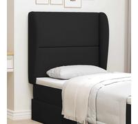 Headboard Upholstered Fabric Soft-Touch Black 80x23x6cm Foam Plywood Modern Cozy