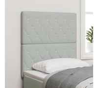 Headboard Velvet Light Grey 80x7x128 cm Tufted Argyle High Wall-Mount Adjustable
