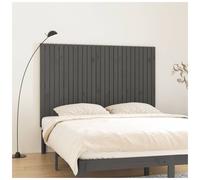 Headboard Wall Grey Solid Pine Wood 166 x 3 x 110 cm Rustic Design Wall-Mounted
