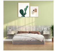 Headboard Wall-Mounted 160x80cm Concrete Grey Engineered Wood with Cabinets Slim