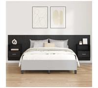 Headboard Wall-Mounted Black Oak Engineered Wood 257x32.5x80cm Storage Cabinets