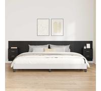Headboard Wall-Mounted Black Oak Engineered Wood 337x32.5x80cm Storage Cabinets
