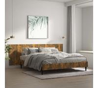 Headboard Wall-Mounted Smoked Oak Engineered Wood Panel 240x80x1.5 cm Slim chic