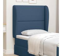Headboard Wave Ear Fabric Blue 80 x 23 x 6 cm Engineered Wood Minimalist Padded