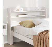 Headboard White Solid Pine 100cm W x16cm D x82cm H 3 Shelves Freestanding Eco