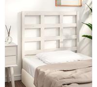 Headboard White Solid Pine Wood 95.5x4x100 cm Rustic Slim Panel for Single Beds