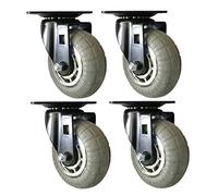 Headbourne 8270E Designer Casters 5 inch Soft Rubber Chrome & Black Designer Caster, 4 Pack