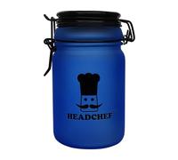 Headchef Clasp Storage Jar, Rubber Sealed Freshness,240ml Capacity, (Solid Blue)