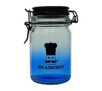 Headchef Clasp Storage Jar, Rubber Sealed Freshness,240ml Capacity, (Two Tone Blue)
