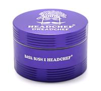 Headchef Dreadchef 4-Part Herb Grinder, 55mm, Sandblasted Finish, Multiple Colours (Blue Violet)
