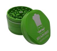Headchef Hardcore Hexellence Ceramic Non-Stick Coated Metal Herb Grinder, 4 Piece, 62mm (Green)