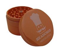 Headchef Hardcore Hexellence Ceramic Non-Stick Coated Metal Herb Grinder, 4 Piece, 62mm (Orange)