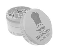 Headchef Hardcore Hexellence Ceramic Non-Stick Coated Metal Herb Grinder, 4 Piece, 62mm (Whiteout)