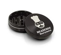 Headchef Heavymetal 2 Piece Grinder Metal Herb Grinder with Magnetic Lid Black 55mm