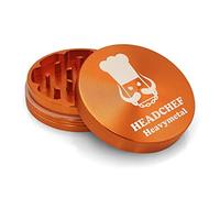 Headchef Heavymetal 55mm, 2 Piece Grinder, Metal Herb Grinder with Magnetic Lid (Orange Goblin)