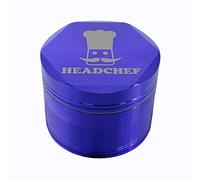 Headchef Hexcellence Metal Herb Grinder with Sifter Scraper - 4 Piece Grinder, 55mm Purple