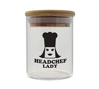 Headchef Lady Glass Herb Storage Jar, 250 ml Capacity, Clear