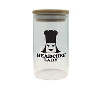 Headchef Lady Glass Herb Storage Jar, 350 ml Capacity, Clear