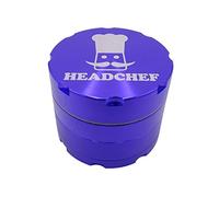 Headchef Razor, 4 Piece Grinder, Metal Herb Grinder with Sifter Scraper (Purple, 40mm)
