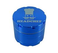 Headchef Razor 4 Piece Metal Herb with Sifter Scraper, 50mm (Blue)