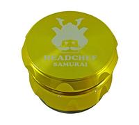 Headchef Samurai Metal Herb Grinder with Sifter Scraper - 4 Piece Grinder, 55mm (Gold)