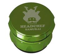 Headchef Samurai Metal Herb Grinder with Sifter Scraper - 4 Piece Grinder, 55mm (Green)