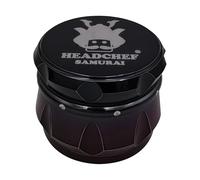 Headchef Samurai Metal Herb Grinder with Sifter Scraper - 4 Piece Grinder, 55mm (Iridescent Black Red)
