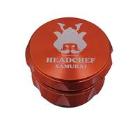 Headchef Samurai Metal Herb Grinder with Sifter Scraper - 4 Piece Grinder, 55mm (Orange)