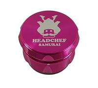 Headchef Samurai Metal Herb Grinder with Sifter Scraper - 4 Piece Grinder, 55mm (Pink)