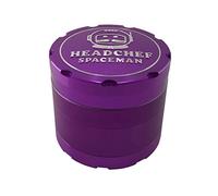 Headchef Spaceman Metal Herb Grinder with Laser Beam Cut, Ultra Sharp Teeth and Sifter Scraper, Version 2 - 4 Piece Grinder, 55mm (Neutron Purple)