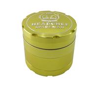 Headchef Spaceman Metal Herb Grinder with Laser Beam Cut, Ultra Sharp Teeth and Sifter Scraper, Version 2 - 4 Piece Grinder, 55mm (Plasma Yellow)