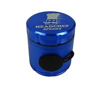 Headchef Speedy 50mm, 4 Piece Grinder, Quick Release of Herbs, Metal Herb Grinder with Sifter Scraper (Blue)