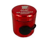 Headchef Speedy 50mm, 4 Piece Grinder, Quick Release of Herbs, Metal Herb Grinder with Sifter Scraper (Red)