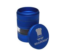 Headchef Vision 5 Piece Metal Herb Spices 55mm Grinder with Extra Storage, Super Sharp Teeth, Sifter and Magnetic Top (Horizon Blue)