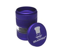 Headchef Vision 5 Piece Metal Herb Spices 55mm Grinder with Extra Storage, Super Sharp Teeth, Sifter and Magnetic Top (Aurora Purple)