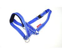 Headcollar Set, Reflective Padded Head Collar and Lead Dog Training Halter Stops Dog Pulling Training Tool (Reflective Blue, 2)