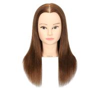 Headdoll 100% Human Hair Mannequin Head Hair Styling Training Head Cosmetology Manikin Head Doll Head for Hairdresser with Free Stand
