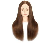 Headdoll 100% Human Hair Mannequin Head Hair Styling Training Head Cosmetology Manikin Head Doll Head for Hairdresser with Free Stand