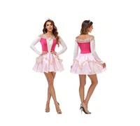 (Headdress + dress, M) Halloween COS Sleeping Beauty Princess Peach Princess stage performance princess dress Princess Aurora dress pink dress