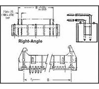 HEADER, R/A, 14WAY, PC Board Connectors, Board-to-Board/Wire-to-Board Pin Headers, Qty.1 | 2-1761605-5