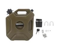 Headerbs 5L Gas Can, Fuel Storage Tank 1.3 Gallon Shockproof Portable Green Spare Fuel Container for Cars Motorcycles UTV ATV (with Bracket)