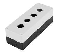 Headerbs BX4 22mm Four Holes Push Button Switch Control Station Box Switch Protective Box with Sealing Rubber Strip Water Proof and Dust Proof (White)
