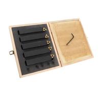 Headerbs Carbide Turning Tool Set 3/4 Inch Indexable Lathe Tools with Triangular Design for Boring Chamfering Facing CNC Turning Left Right Hand