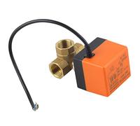 Headerbs DN20 G3/4 3 Way Brass Motorized Ball Valve for Air Conditioner DC24V with Built-in Actuator Tight Closure and Energy Saving