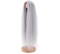 Headerbs Doll Wig Soft Silk Long Straight Baby Doll Wig for 7 8 Inch Head 1 4 Scale Trimmable Heat Style 230 to 356 Degrees Fahrenheit for BJD Girls (Blue)