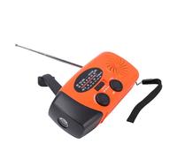 Headerbs Emergency Weather Radio 6000mAh Solar Hand Crank Portable (Orange) | AM FM WB Alerts, ABS Housing, 6000mAh Power Bank, USB Charging, Solar Hand Crank Backup, IPX3 Use, Camping